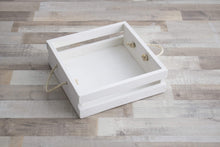 White Square crate with rope handles